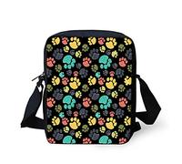 SEANATIVE Multi-Function Document Passport Package Portable Colorful Dog Paw Print Women KIds Zipper Mini Crossbody Purse