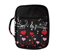 SEANATIVE Musical Note Love Print Bible Cover Case Bible Carrier Carrying Bag with Handles for Women Ladies Scripture Tote Book Holder