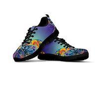 SEANATIVE Non Slip Gym Sneakers Ethnic Butterfly Pattern Women Lightweight Breathable Athletic Running Walking Tennis Shoes Size 39
