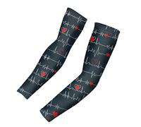 SEANATIVE Nurse Heart Printed Summer Arm Sleeve for Women Mens Sun Protection Cooling Compression Sleeves Sports Arm Cover-XL