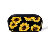 SEANATIVE Pencil Holder Organizer for Student Sunflower Pencil Pouch Bag Storage Organizer for School Office College Girls