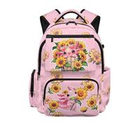 SEANATIVE Pink Axolotl Kids Backpack for Girls 17 Inch Lightweight Cute School Bag, Breathable Elementary Backpack with Padded Laptop Sleeve & Multi-Pockets for 9-12 Years Old