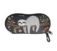 SEANATIVE Portable Lightweight Hard Shell Case for GlassesSunglass Cute Sloth Pattern