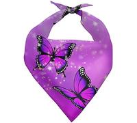 SEANATIVE Purple Butterfly Crystal Design Pet Bandanas for Dogs Bandana Triangle Scarf Lightweight Dog Bibs Kerchief