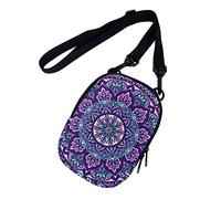 SEANATIVE Purple Mandala Flower Print Small Crossbody Shoulder Bag Boho Style Casual Purse for Women Teen Girls Mini Satchel Bag