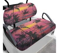 SEANATIVE Purple Sunset Coconut Tree 2-Piece Golf Cart Seat Cover Set - Includes Armrest & Backrest Protectors Easy Install and Anti-Slip Protect Your Golf Car Seat and Suitable for All Seasons