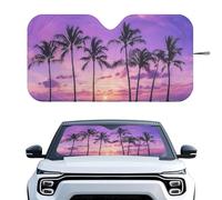 SEANATIVE Purple Sunset Coconut Tree Car Sun Shade for Windshield Universal Front Window Sunshade UV Blocker Front Auto Sun Visor Protector Car Interior Accessories