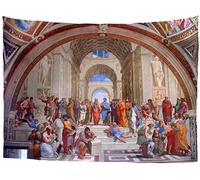 SEANATIVE Raphael The School of Athens Renaissance Print Classic Art Tapestry Wall Hanging Home Decor Tapestry L