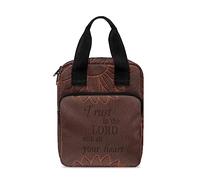 SEANATIVE Retro Leather Print Sunflower Bible Cover Case with Handle for Women Men Large Bible Book Carrying Carrier Church Tote Bag,Trust in The Lord with All Your Heart