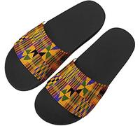 SEANATIVE Retro Style African Tribal Traditional Print Lightweight Beach Slippers Summer Slide Sandals Flat Shoes Women Non-Slip Home Slipper 43