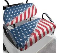 SEANATIVE Retro US Flag 2-Piece Golf Cart Seat Cover Set - Includes Backrest Protectors Easy Install and Anti-Slip Protect Your Golf Car Seat and Suitable for All Seasons