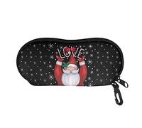 SEANATIVE Santa Claus Love Print Soft Sunglasses Pouch Travel Outdoor Spectacle Case with Belt Clip for Women Men