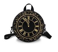 SEANATIVE Soft Leather Crossbody Round Bag for Women Shoulder Handbag Portable Sling Bag