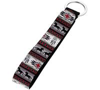 SEANATIVE Southwestern Horse Design Keychain with Metal Ring,Long Lanyard Keyring Hand Wrist African Tribal Style Key Chain Holder