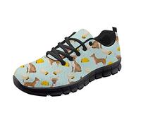 SEANATIVE Sport Gym Running Shoes Chihuahua Print Women Girls Walking Shoes Casual Lace Up Lightweight Sneaker Size 39