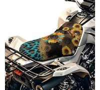 SEANATIVE Sunflowers Leopard ATV Motor Seat Cover Motorcycle Passenger Seat Cushion Breathable Padded Protector Atv Cover Four Wheeler Accessories Compatible with Most Models