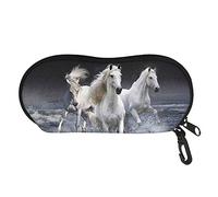 SEANATIVE Sunglasses Protector Running White Horse Hard Shell Glasses Box Holder for Women Men Portable Eyewear Storge Case