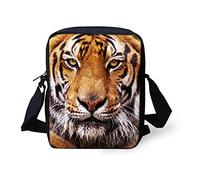 SEANATIVE Tiger Face Crossbody Purse Bag Waterproof Satchel Bag Zipper Sling Shool Bag for Student