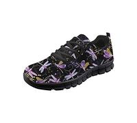 SEANATIVE Trail Running Shoes Women Girls Gym Tennis Sport Shoes Walking Workout Shoes Pink Dragonfly Print Size 37