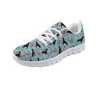 SEANATIVE Trail Walking Shoes for Women Doberman Print Breathable Mesh Sneaker Size 38