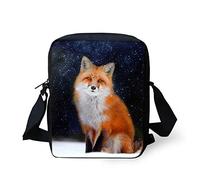 SEANATIVE Travel Crossbody Bag with Back Side Zipper Pocket Fox Print Small Shoulder Purse for School