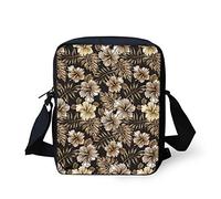 SEANATIVE Travel Golden Hibiscus Design Crossbody Purse Gym Sport Cash Storage Purse Outdoor Messenger Handbag Tropicle Pattern Durable
