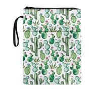 SEANATIVE Tropical Green Cactus Pattern Book Cover for Hardcover and Paperback Book Sleeve Protector Pouch with Zipper for Book Lovers