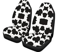 SEANATIVE Ultra Soft 2 Pcs Car Accessores Universal Front Auto Seat Cover Cow Lover Print High Back Seat Cover
