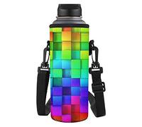 SEANATIVE Water Bottle Carrier Shoulder Bag Rainbow Tie-Dye Water Drink Bottle Sleeve Neoprene Insulated Bottle Cover
