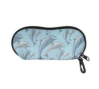 SEANATIVE Waterproof Sunglasses Case Soft Blue Dolphin Children Eyeglasses Bag Durable Glasses Hard Shell Pouch Holder