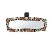 SEANATIVE Western Aztec Horse Print Car Interior Rear View Mirror Cover for Auto Decoration Elastic Rearview Mirror Case Universal Fit Car SUV Truck