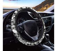 SEANATIVE Wheel Sleeve Protector Wrap White Skull Design Breathable Anti-slip Vehical Steering Wheel Cover for Most Car Sedan Van Truck Easy to Install