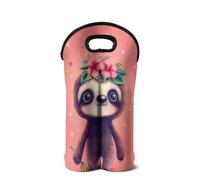 SEANATIVE Wine Bottle Carrier Tote Cute Sloth Print Reusable Wine Bag for Travel Wine Bottle Protector Sleeve Wine Accessories