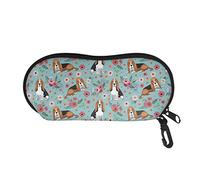 SEANATIVE Wome Children Eyeglasses Cases Waterproof Soft Basset Hound Print Sunglasses Protector Box Zipper Glasses Pouch Resist Crush