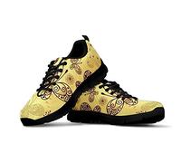 SEANATIVE Women Breathable Sport Shoes Butterfly Tribal Style Comfortable Lightweight Jogging Running Shoes for Women Size 39