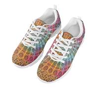 SEANATIVE Women Casual Walking Shoes Running Shoes Trainers Sneaker Mandala Boho Style Size 43