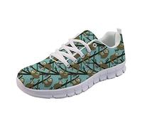 SEANATIVE Women Girls Cute Sloth Print Sport Sneaker Trainer Comfortable Air Mesh Walking Shoes Size 36
