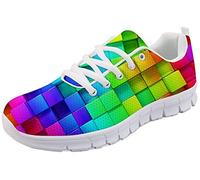 SEANATIVE Womens Fashion Sneakers Rainbow Tie-Dye Print Easy Go Outdoor Sport Running Shoes Tennis Trainers40 Multicolor