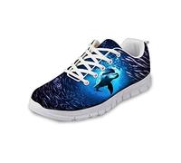 SEANATIVE Women's Fashion Strainers Sneaker Tennis Shoes Athletic Sea Dolphin Pattern Walking Shoes Size 37