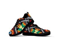 SEANATIVE Women's Running Shoes African Floral Print Gym Fitness Shoes Lightweight Mesh Sneakers Size 40