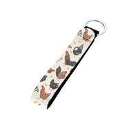 SEANATIVE Wrist Lanyard for Keys Cute Rooster Chicken Print Keychain Hand Lanyard Wristlet Keychain Universal Car Key Holder