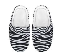 SEANATIVE Zebra Stripe Print Slippers for Kids Girls Boys Novelty Warm Indoor Outdoor Slippers, Soft Plush Comfy Home Slipper Casual Shoes Non-slip Sole