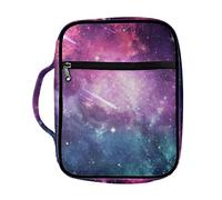 SEANATIVE Zipper Bible Cover Starry Sky Print Bible Carrying Case Fashion Bible Protective Bag with Handle,Waterproof and Dustproof