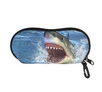 SEANATIVE Zipper Eyewear Box Lightweight Sea Shark Glasses Case with Carabiner Hook Zipper Eyeglass Pouch for Children