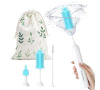 SEANCHEER S02 Electric Bottle Brush Set, Portable Baby Bottle Brush Cleaner, AA Battery-Powered & IPX7 Waterproof, with Silicone Bottle/Nipple/Straw Brush, for Home & Travel (Blue)