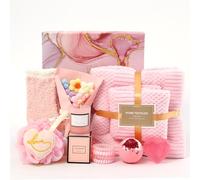 SeanLov Spa Gift Basket for Women, Unique Birthday Valentine's Day Gift for Mum and Wife to Relax, Bath Gift Set with Luxury Bath Towels, Valentine's Day Gifts