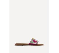 Seanna Fuchsia & Yellow Embellished Shell Slider Linzi Pink 3-Standard Fit