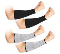 SEANSELO 2 Pairs Cut Resistant Sleeves Level 5 Protection Arm Protectors for Thin Skin and Bruising 8" Long Comfortable Anti-abrasion Safety Sleeve for Arms for Work Men Women