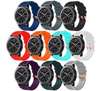 SEANTUA 10 Pack Compatible with Samsung Galaxy Watch 3 45mm strap/Galaxy Watch 46mm/ Gear S3 Frontier, 22mm Silicone Sport Band Replacement for Samsung Gear S3 Classic Men Women