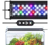 SEAOURA 24/7 Mode LED Aquarium Light for Plants-Full Spectrum Fish Tank Light with Timer, Auto On/Off, 7 Colors, Adjustable Brightness, 3 Modes for 18 Inch to 24 Inch Freshwater Tank, 18W
